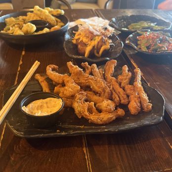 Wabi House - Crispy pork ear, tempura veggies, Takoyaki, and spicy Edamame - Ramen Near Me - Dallas, Texas Wabi House - Crispy pork ear, tempura veggies, Takoyaki, and spicy Edamame - Ramen Near Me - Dallas, Texas