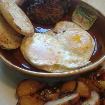 Another Broken Egg Cafe - She had....Eggs over medium, housemade sausage & Mediterranean potatoes - Breakfast & Brunch Near Me - Houston, Texas
