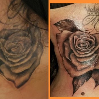 Exclusive Ink Club - Before & After...He gave my rose LIFE! - Tattoo Near Me - Tijuana, BCN