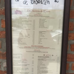 Les Sucreries de l'Erable - Menu posted outside
