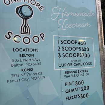One More Scoop - Mobile Menu - Ice Cream & Frozen Yogurt Near Me - Kansas City, Missouri