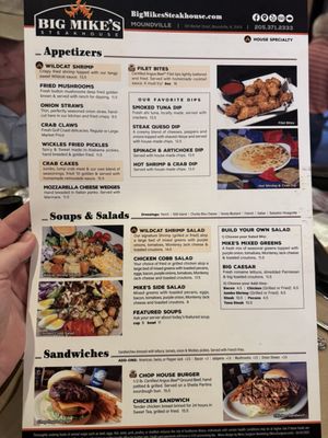 Menu photo 1 Big Mike’s Steakhouse Moundville, AL Menu photo 1 Big Mike’s Steakhouse Moundville, AL
