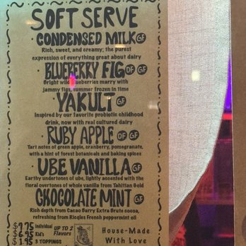 626 Ice Cream - Menu at the moment - Ice Cream & Frozen Yogurt Near Me - Arcadia, California