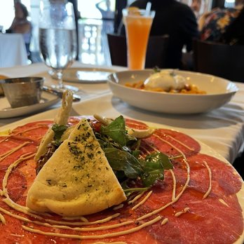 Marfil Bistro - TENDERLOIN CARPACCIO* and PENNE BURRATA - Breakfast & Brunch Near Me - Doral, Florida Marfil Bistro - TENDERLOIN CARPACCIO* and PENNE BURRATA - Breakfast & Brunch Near Me - Doral, Florida