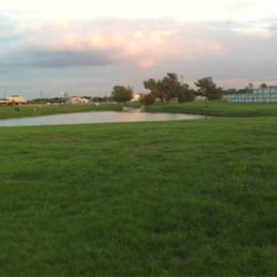 Dallas College Eastfield Campus - Lake and baseball field at jogging trail, facing 30