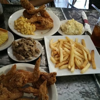 Sandra's Next Generation - Chopped bbq pork, potatoes salad, baked mac and cheese and chicken wings. Everything was delicious !!! - Soul Food Near Me - New Haven, Connecticut Sandra's Next Generation - Chopped bbq pork, potatoes salad, baked mac and cheese and chicken wings. Everything was delicious !!! - Soul Food Near Me - New Haven, Connecticut