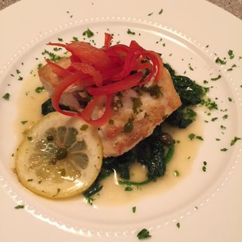 Damiano The Tuscan Chef - Seared Seabass over spinach with a light lemon sauce. Delicious! - Caterers Near Me Damiano The Tuscan Chef - Seared Seabass over spinach with a light lemon sauce. Delicious! - Caterers Near Me