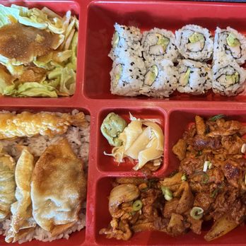 Kiwa Asian Kitchen - Spicy pork bento box - Sushi Bars Near Me - Tampa, Florida Kiwa Asian Kitchen - Spicy pork bento box - Sushi Bars Near Me - Tampa, Florida