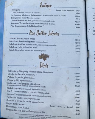 Menu photo 4 germaine Paris, 