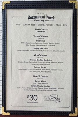 Menu photo 1 Echo & Rig Las Vegas, NV Menu photo 1 Echo & Rig Las Vegas, NV