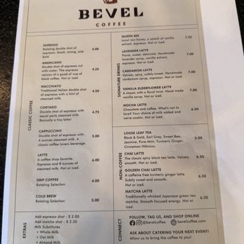 Bevel Coffee - Menu! - Coffee & Tea Near Me - Altadena, California