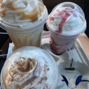 Starbucks - Caramel Frappuccino Blended Coffee w/extra drizzle. Classic Chai Crme Frappuccino Blended Crme Strawberries & Crme Frappuccino Blended Crme - Coffee & Tea Near Me - Vacaville, California Starbucks - Caramel Frappuccino Blended Coffee w/extra drizzle. Classic Chai Crme Frappuccino Blended Crme Strawberries & Crme Frappuccino Blended Crme - Coffee & Tea Near Me - Vacaville, California