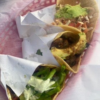 The Taco Stand - Mushroom Taco & Nopal Taco (and my friend got the Grilled Pescado Taco) - Food Stands Near Me - La Jolla, California The Taco Stand - Mushroom Taco & Nopal Taco (and my friend got the Grilled Pescado Taco) - Food Stands Near Me - La Jolla, California