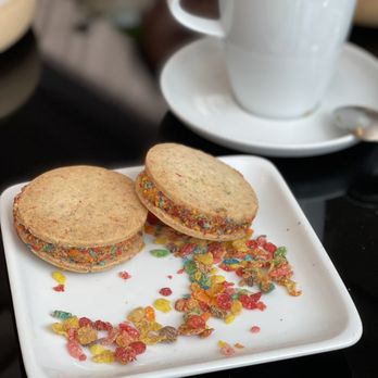 Tonight & Tomorrow - La Colombe d'Or - Fruity pebble Ice cream sammie - Breakfast & Brunch Near Me - Houston, Texas Tonight & Tomorrow - La Colombe d'Or - Fruity pebble Ice cream sammie - Breakfast & Brunch Near Me - Houston, Texas