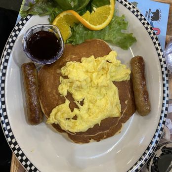 Black Bear Diner Aurora - "A Bit More" with pancakes, sausage and eggs - Diners Near Me - Aurora, Colorado