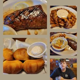My son and Texas Roadhouse food My son and Texas Roadhouse food