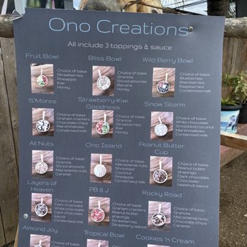 Ono Yo - Menu closer up - Ice Cream & Frozen Yogurt Near Me - Kahuku, Hawaii Ono Yo - Menu closer up - Ice Cream & Frozen Yogurt Near Me - Kahuku, Hawaii