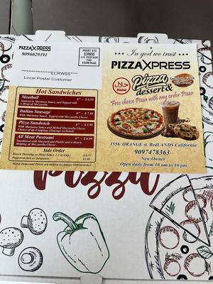 Menu photo 3 Pizza Xpress Redlands, CA