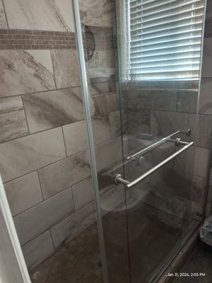 Bathroom Deep Clean - This shower deep clean took an hour.  Text or call for a quote! We can come out for one specific area or to do a whole house clean.