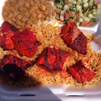 M.A.S.H Eatery - Salmon Kabobs & Chickpeas...pretty good for a fast food spot. - Kebab Near Me - Fort Washington, Maryland
