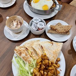Maple & Hash - Meat lovers skillet and breakfast quesadillas. - skillet, meat lovers, quesadilla, soups and chowder, food, breakfast, breakfast quesadilla, 's, meat, lovers, meat lover 's skillet, meat lovers skillet, lover - Breakfast & Brunch Near Me - West Dundee, Illinois