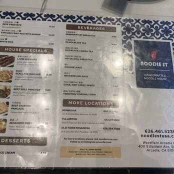 Noodle St - Menu (Jul 2023) - Noodles Near Me - Arcadia, California Noodle St - Menu (Jul 2023) - Noodles Near Me - Arcadia, California