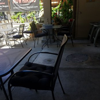 Americano - Great outdoor little patio...little awning and waterfall , shade. - Italian Near Me - Livermore, California