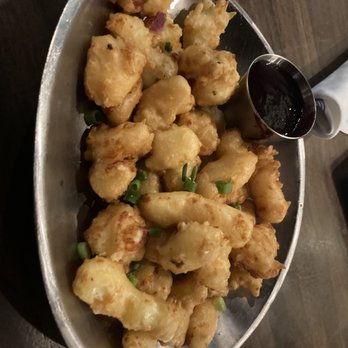 Steele & Hops - Beer Battered Cheese Curds with smoked blueberry ketchup. - American Near Me - St Anthony, Minnesota Steele & Hops - Beer Battered Cheese Curds with smoked blueberry ketchup. - American Near Me - St Anthony, Minnesota