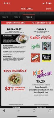Menu photo 3 FLB Entertainment Center Folsom, CA