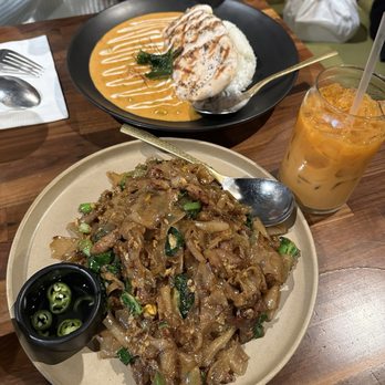 Hanuman Thai Eatery - Pannee curry chicken breast pad see ew Thai tea - Thai Near Me - Costa Mesa, California Hanuman Thai Eatery - Pannee curry chicken breast pad see ew Thai tea - Thai Near Me - Costa Mesa, California
