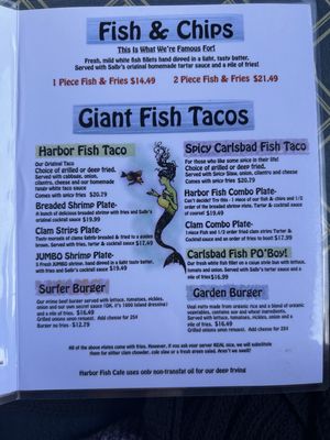 Menu photo 1 Harbor Fish Cafe Carlsbad, CA