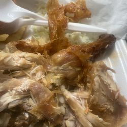 Checkered Flag Barbecue - Bar-b-que chicken plate, dry can't eat.