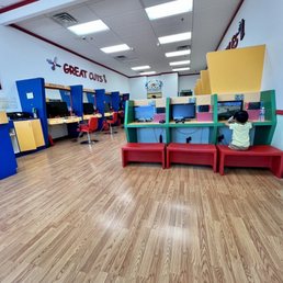 Nice, clean, big, entertaining waiting area. Nice, clean, big, entertaining waiting area.