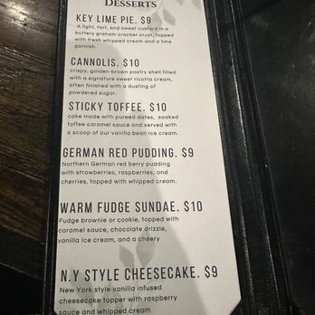 James Madison's Pub - Dessert menu - American Near Me - Madison, Connecticut