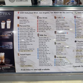 Ding Tea Hollywood  - Menu 10/17/25 - Bubble Tea Near Me - Los Angeles, California