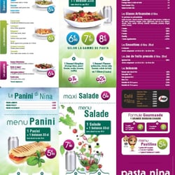 Pasta Nina - Notre carte