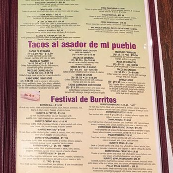 Camino Real - This is Page 5 of their Main Menu.  Photo taken February 14, 2026. - Mexican Near Me - Virginia Beach, Virginia