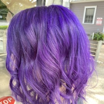 Mirror Mirror Salon - The Grove - Purple hair done by Natalie - Hair Stylists Near Me - Austin, Texas