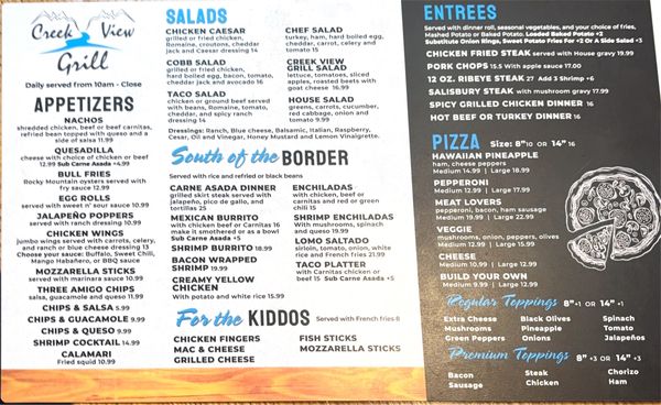 Menu photo 1 Creek View Grill Hayden, CO Menu photo 1 Creek View Grill Hayden, CO
