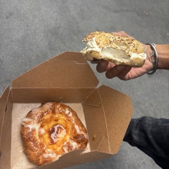 Origin Lab Coffee & Matcha - cheese danish and everything bagel - Coffee & Tea Near Me - San Francisco, California