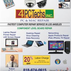 4PcTechs - Dear clients, please mention the add in order to get $10-$20 or 20% off labor charge. July 24,25