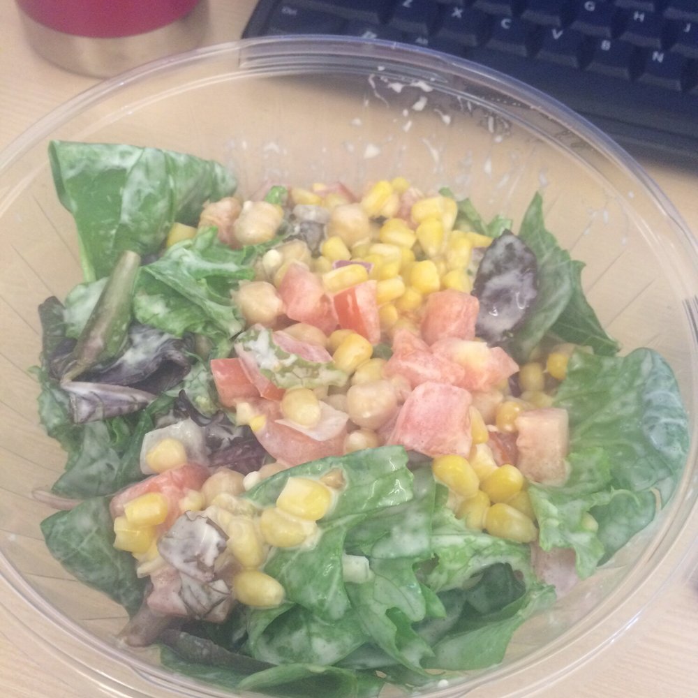 This is the size of a sals you will get here.basically half a bowl, drowning in dressing.