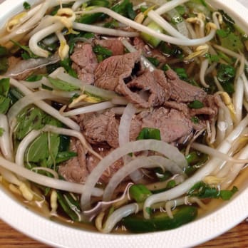 Pho 45 - Small #2 filet mignon rare steak. Huge portion for only $7.32. It didn't all fit in the to-go bowl! - Vietnamese Near Me - La Mirada, California