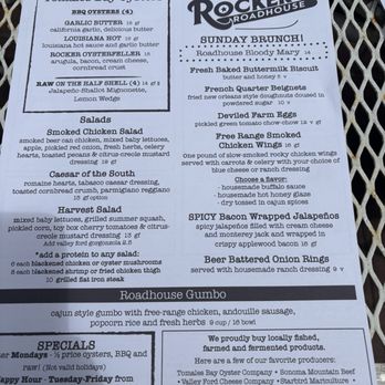 Rocker’s Roadhouse - Menu - Southern Near Me - Valley Ford, California