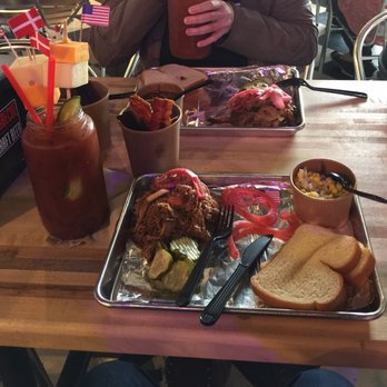 Chicago Culinary Kitchen - Bloody Mary extraordinaire, Pulled Pork, Awesome Pickles, Corn w/Parsley and Flags representing their proud Heritage! - Barbeque Near Me - Palatine, Illinois