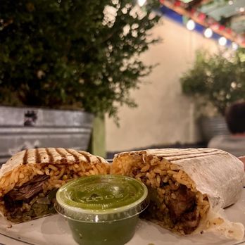 Cafe Habana - Grilled Steak, Poblano Peppers & Onions Burrito - Cuban Near Me - New York, New York