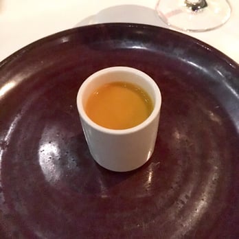 Spago - Amuse Bouche: Carrot Ginger Soup - New American Near Me - Beverly Hills, California Spago - Amuse Bouche: Carrot Ginger Soup - New American Near Me - Beverly Hills, California