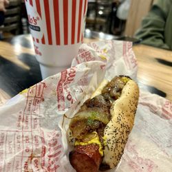Portillo's Arlington - Char-Grilled Maxwell Street Polish Sausage & Large Chocolate Cake Shake