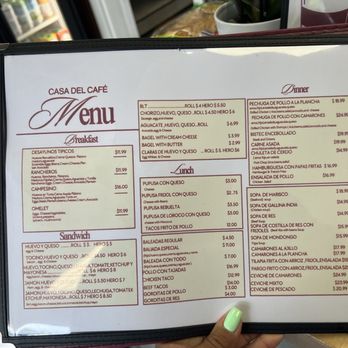 Casa Del Café - Menu - Latin American Near Me - Westbury, New York