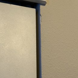 Damaged edge of closet wall